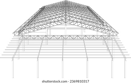3D illustration of building structure