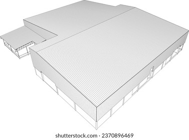 3D illustration of building structure