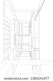 Ilustración 3D de la estructura de construcción
