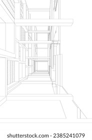 3D illustration of building structure