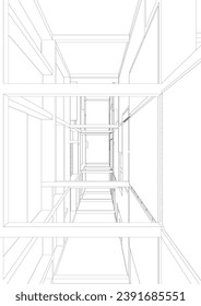 3D illustration of building structure