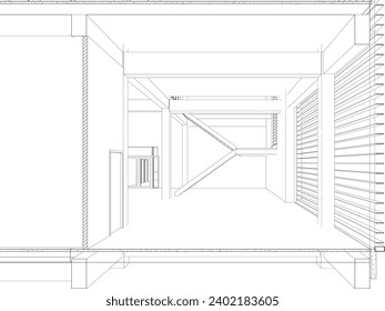 Ilustración 3D de la estructura de construcción