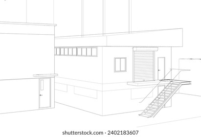 Ilustración 3D de la estructura de construcción