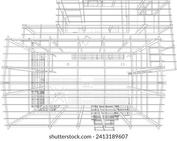 3D illustration of building structure