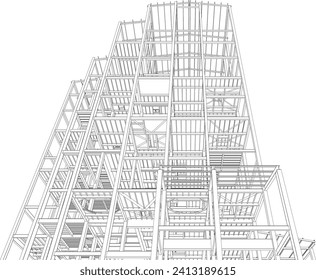3D illustration of building structure
