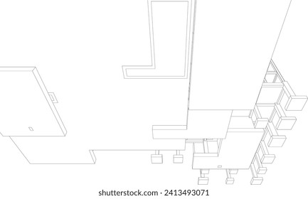 3D illustration of building structure