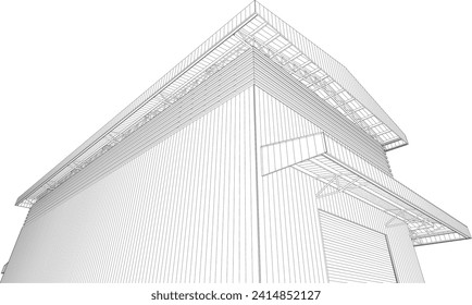 3D illustration of building structure