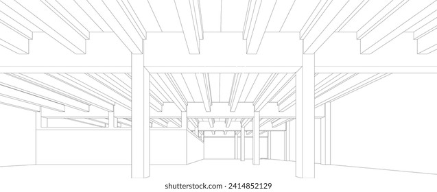3D illustration of building structure