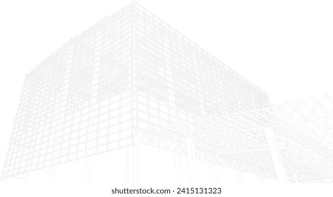 3D illustration of building structure