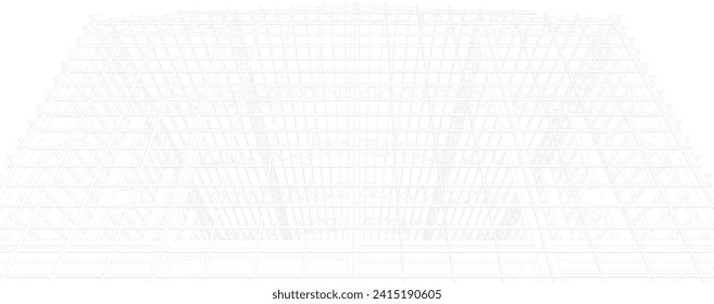 3D illustration of building structure