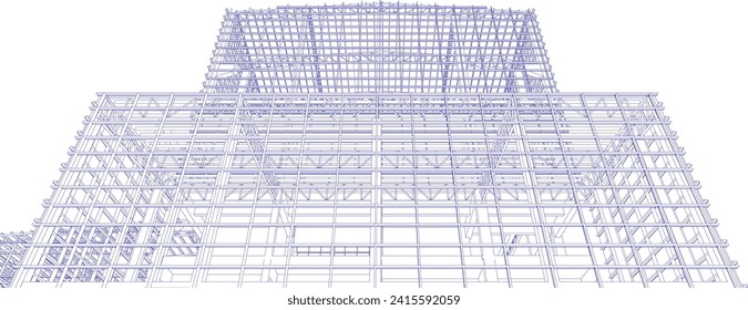 3D illustration of building structure
