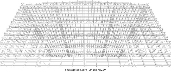 3D illustration of building structure