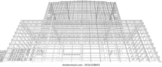 3D illustration of building structure