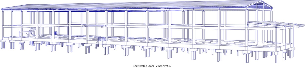 3D illustration of building structure