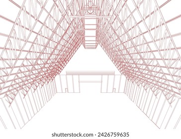 3D illustration of building structure