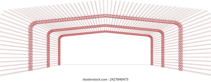 3D illustration of building structure