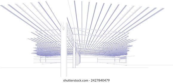 3D illustration of building structure