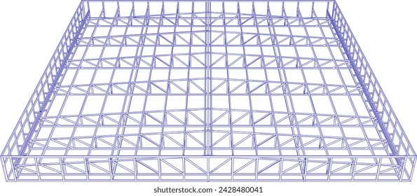 3D illustration of building structure