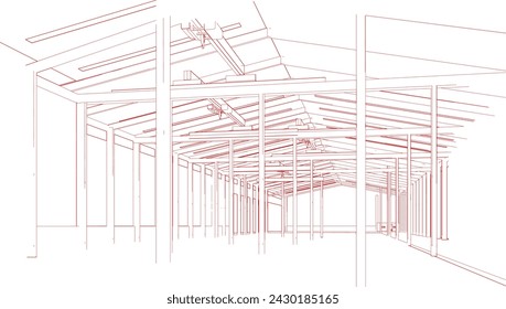 3D illustration of building structure