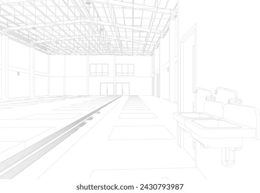 3D illustration of building structure