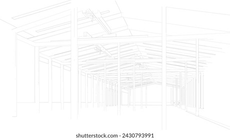 3D illustration of building structure