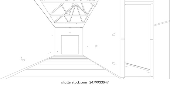 3D illustration of building structure