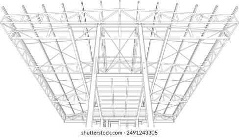Ilustración 3D de la estructura del edificio