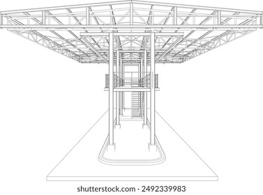 3D illustration of building structure