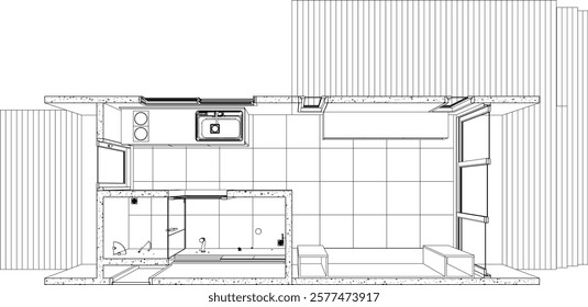 3D illustration of building structure