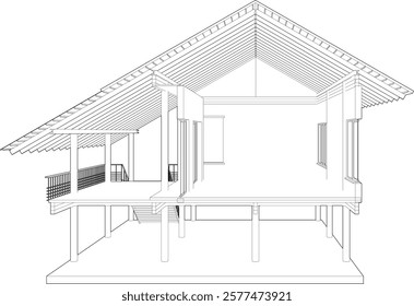 3D illustration of building structure