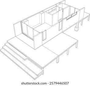 3D illustration of building structure