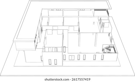 3D illustration of building structure