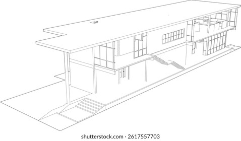 3D illustration of building structure