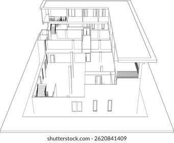 Ilustración 3D de la estructura del edificio