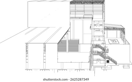 3D illustration of building structure
