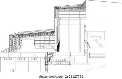 Ilustración 3D de la estructura del edificio