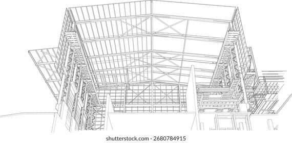 Ilustración 3D de la estructura del edificio