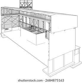 Ilustración 3D de la estructura del edificio