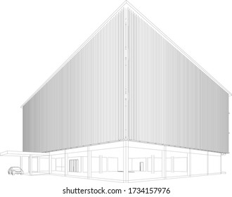 Ilustración 3D del alambre de construcción en fondo blanco