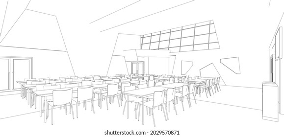 3D illustration of cafeteria project