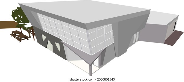 3D illustration of cafeteria project