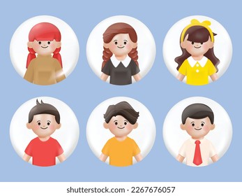 3d illustration cartoon teamwork business people profile image groups. 3d vector cartoon people design.