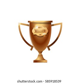 3d illustration of the champions cup isolated on white background.  winner cup
