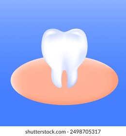 3d illustration  a clean, white tooth  Ideal for dental websites, oral hygiene products, and healthcare content. Emphasizes dental health and professional care