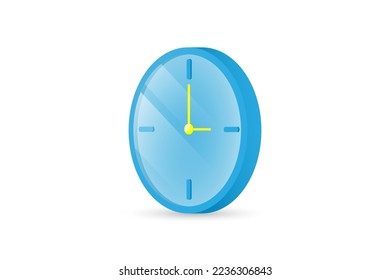 3d illustration clock isolated white background vector illustration