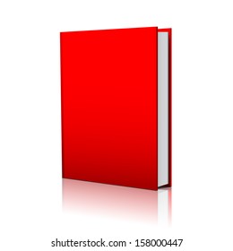 3d illustration of closed red book over white background 