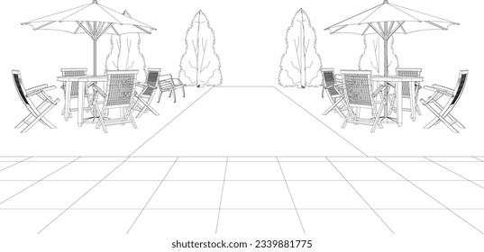 3D illustration of coffee shop