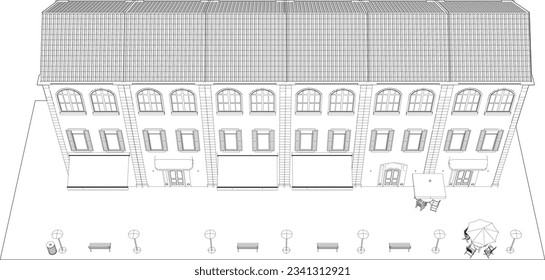 3D illustration of coffee shop