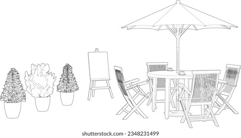 3D illustration of coffee shop