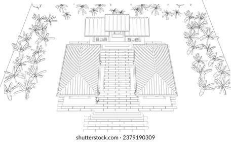 3D illustration of coffee shop